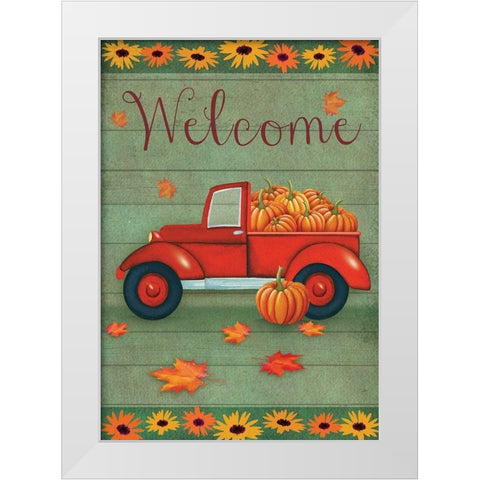 Fall Haul White Modern Wood Framed Art Print by P.S. Art