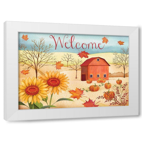 Welcome Barn White Modern Wood Framed Art Print by P.S. Art