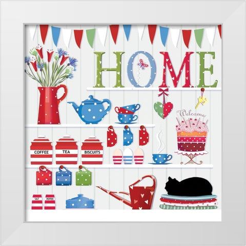 Home White Modern Wood Framed Art Print by P.S. Art