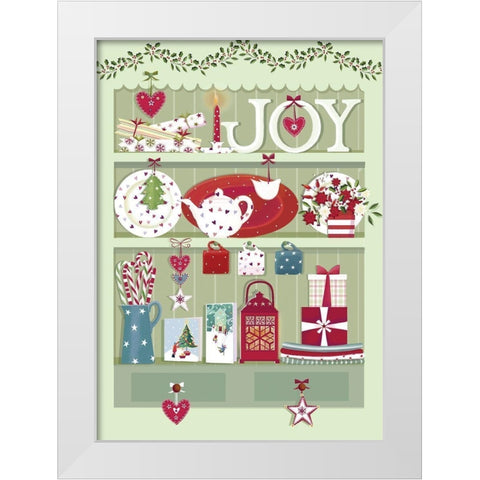 Joy   White Modern Wood Framed Art Print by P.S. Art