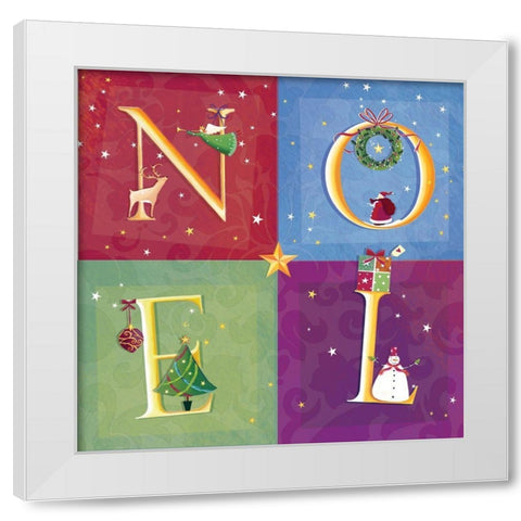 Noel White Modern Wood Framed Art Print by P.S. Art