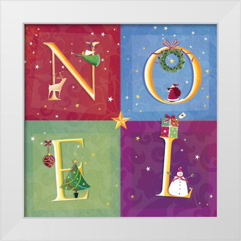 Noel White Modern Wood Framed Art Print by P.S. Art