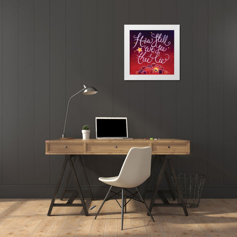 How Still White Modern Wood Framed Art Print by P.S. Art