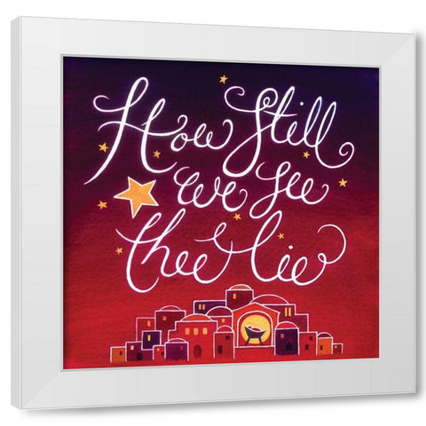 How Still White Modern Wood Framed Art Print by P.S. Art