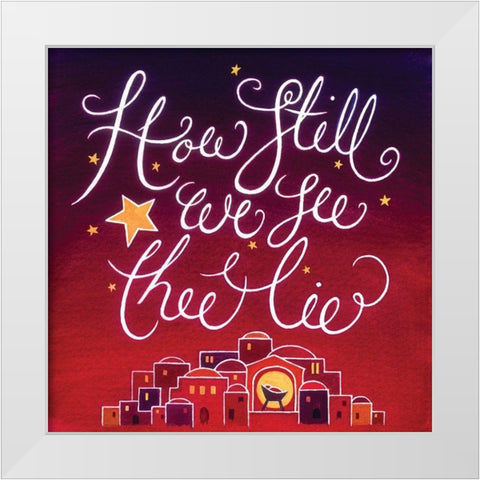 How Still White Modern Wood Framed Art Print by P.S. Art
