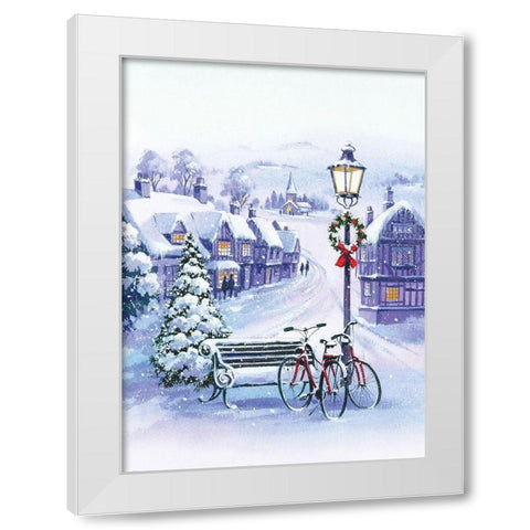 Winter Joy White Modern Wood Framed Art Print by P.S. Art