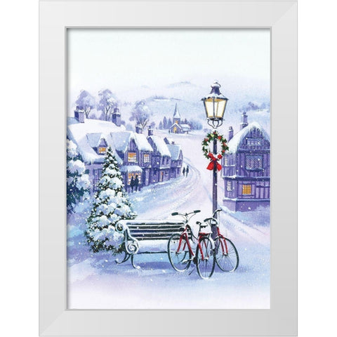 Winter Joy White Modern Wood Framed Art Print by P.S. Art