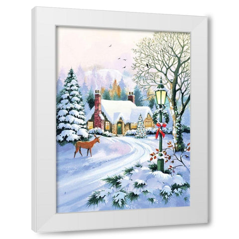 Blissful Snow White Modern Wood Framed Art Print by P.S. Art