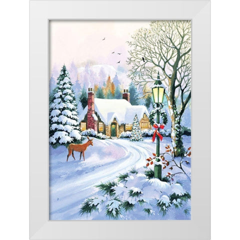 Blissful Snow White Modern Wood Framed Art Print by P.S. Art
