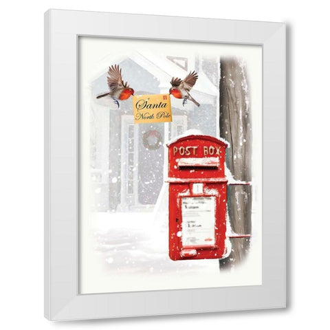 Christmas Mail White Modern Wood Framed Art Print by P.S. Art