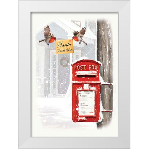 Christmas Mail White Modern Wood Framed Art Print by P.S. Art