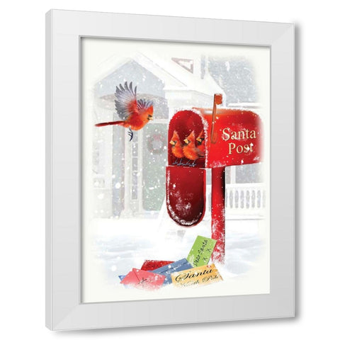 Santas Post White Modern Wood Framed Art Print by P.S. Art