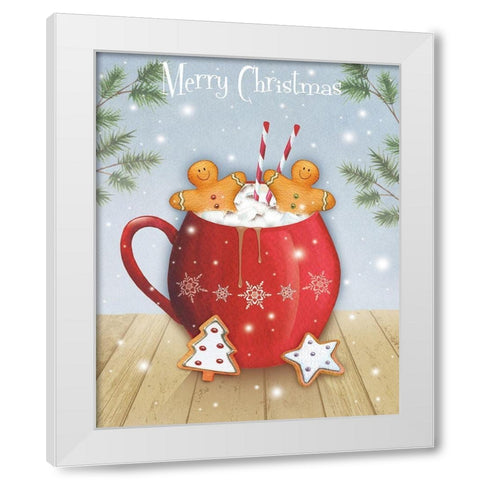 Merry Christmas  White Modern Wood Framed Art Print by P.S. Art