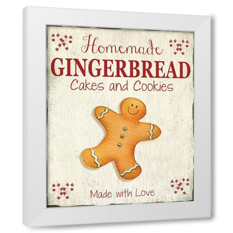 Homemade Gingerbread White Modern Wood Framed Art Print by P.S. Art