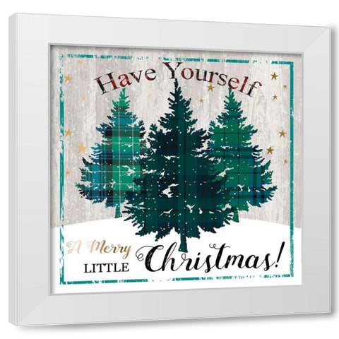Merry Little Christmas White Modern Wood Framed Art Print by P.S. Art