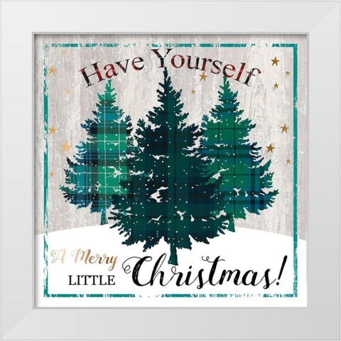 Merry Little Christmas White Modern Wood Framed Art Print by P.S. Art