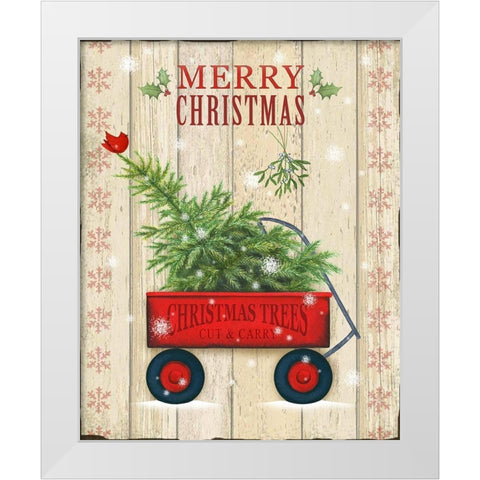 Christmas Trees White Modern Wood Framed Art Print by P.S. Art