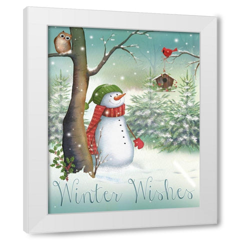 Winter Wishes White Modern Wood Framed Art Print by P.S. Art