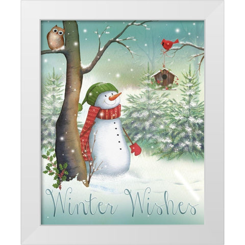 Winter Wishes White Modern Wood Framed Art Print by P.S. Art