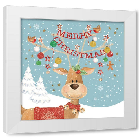 Merry Christmas  White Modern Wood Framed Art Print by P.S. Art