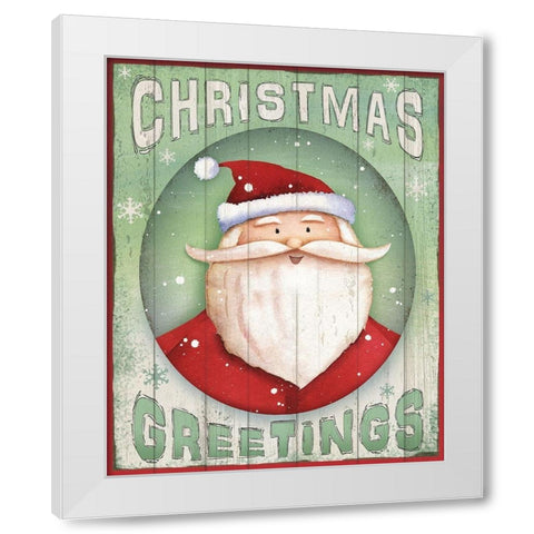 Christmas Greetings White Modern Wood Framed Art Print by P.S. Art