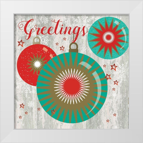 Greetings White Modern Wood Framed Art Print by P.S. Art