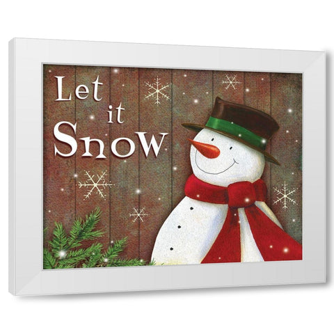 Let it Snow  White Modern Wood Framed Art Print by P.S. Art