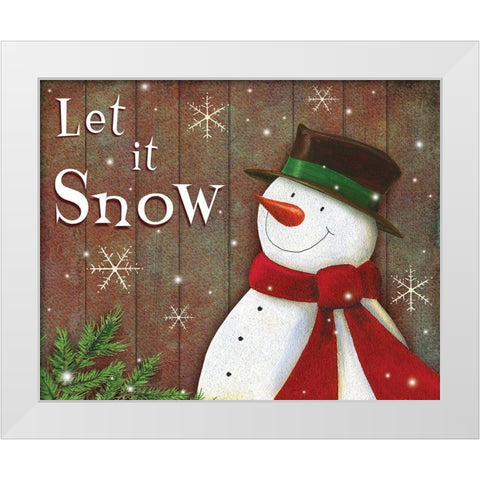Let it Snow  White Modern Wood Framed Art Print by P.S. Art