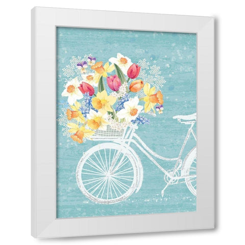 Spring Time White Modern Wood Framed Art Print by P.S. Art
