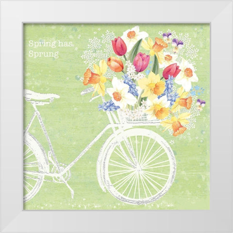 Spring Sprung White Modern Wood Framed Art Print by P.S. Art