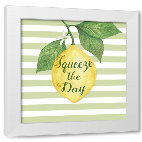 Squeeze the Day White Modern Wood Framed Art Print by P.S. Art