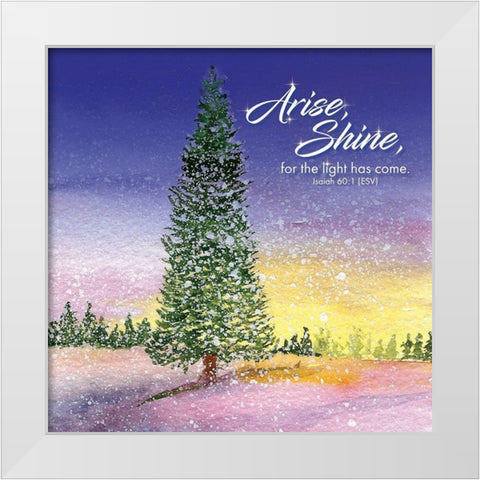 Arise and Shine White Modern Wood Framed Art Print by P.S. Art