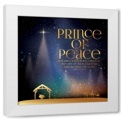 Prince of Peace White Modern Wood Framed Art Print by P.S. Art