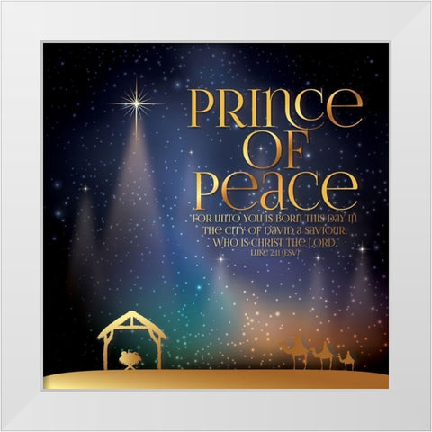 Prince of Peace White Modern Wood Framed Art Print by P.S. Art