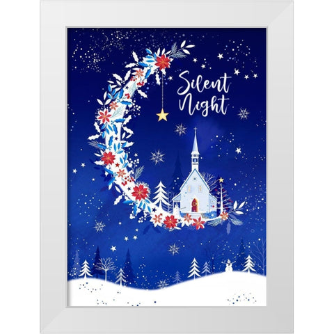 Silent Night White Modern Wood Framed Art Print by P.S. Art