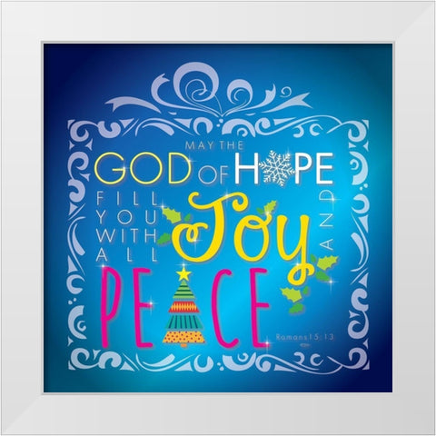 Peace White Modern Wood Framed Art Print by P.S. Art
