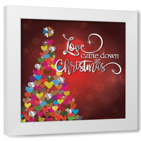 Love Christmas White Modern Wood Framed Art Print by P.S. Art