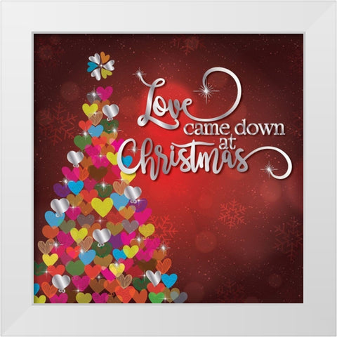 Love Christmas White Modern Wood Framed Art Print by P.S. Art