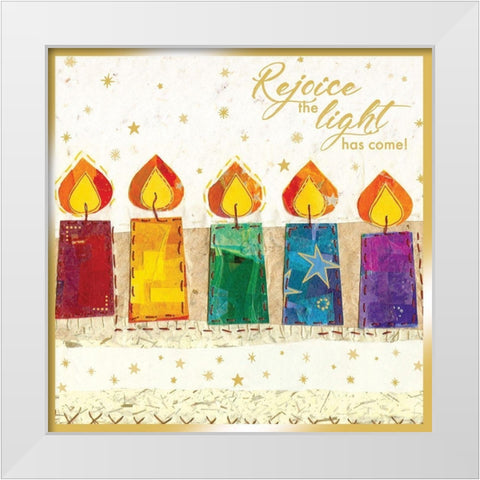 The Light Has Come White Modern Wood Framed Art Print by P.S. Art