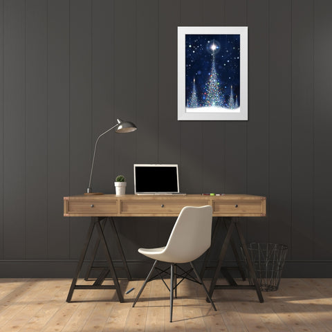 Star Bright White Modern Wood Framed Art Print by P.S. Art