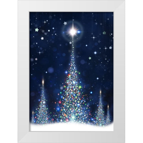 Star Bright White Modern Wood Framed Art Print by P.S. Art