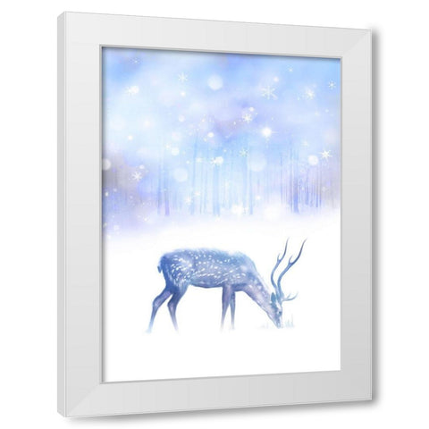 Simple Night White Modern Wood Framed Art Print by P.S. Art