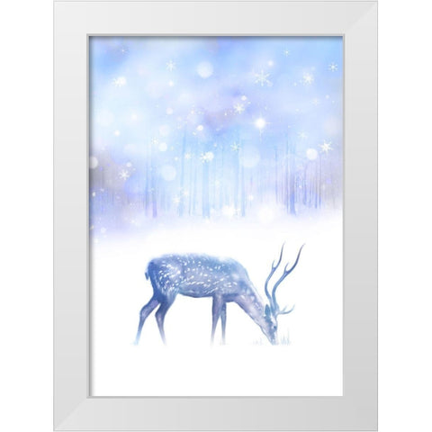Simple Night White Modern Wood Framed Art Print by P.S. Art