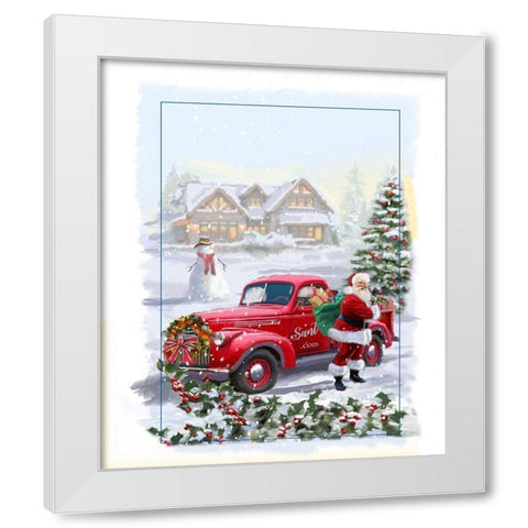 Santa Delivery White Modern Wood Framed Art Print by P.S. Art