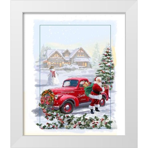 Santa Delivery White Modern Wood Framed Art Print by P.S. Art