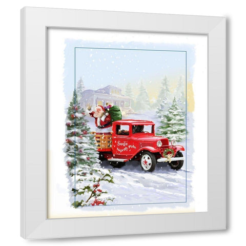 Northpole White Modern Wood Framed Art Print by P.S. Art
