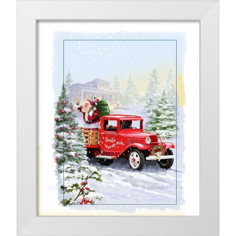 Northpole White Modern Wood Framed Art Print by P.S. Art