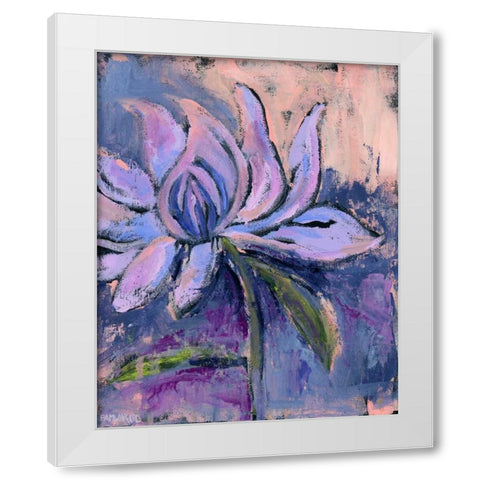 Blush Lily White Modern Wood Framed Art Print by Pamela J. Wingard