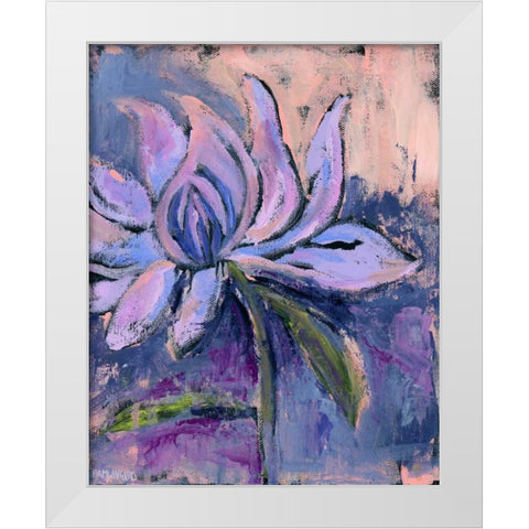 Blush Lily White Modern Wood Framed Art Print by Pamela J. Wingard