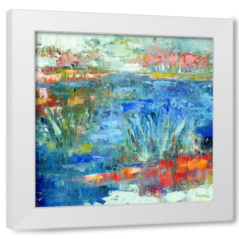 Blue Marsh White Modern Wood Framed Art Print by Pamela J. Wingard